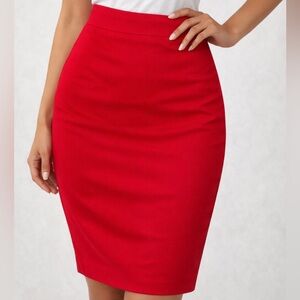 Le Chateau Vibrant Red Pencil Skirt